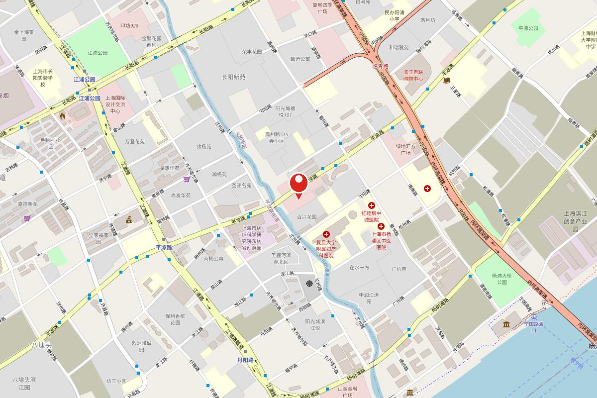 Map showing Tianke International Building, No. 1000 Pingliang Road, Shanghai